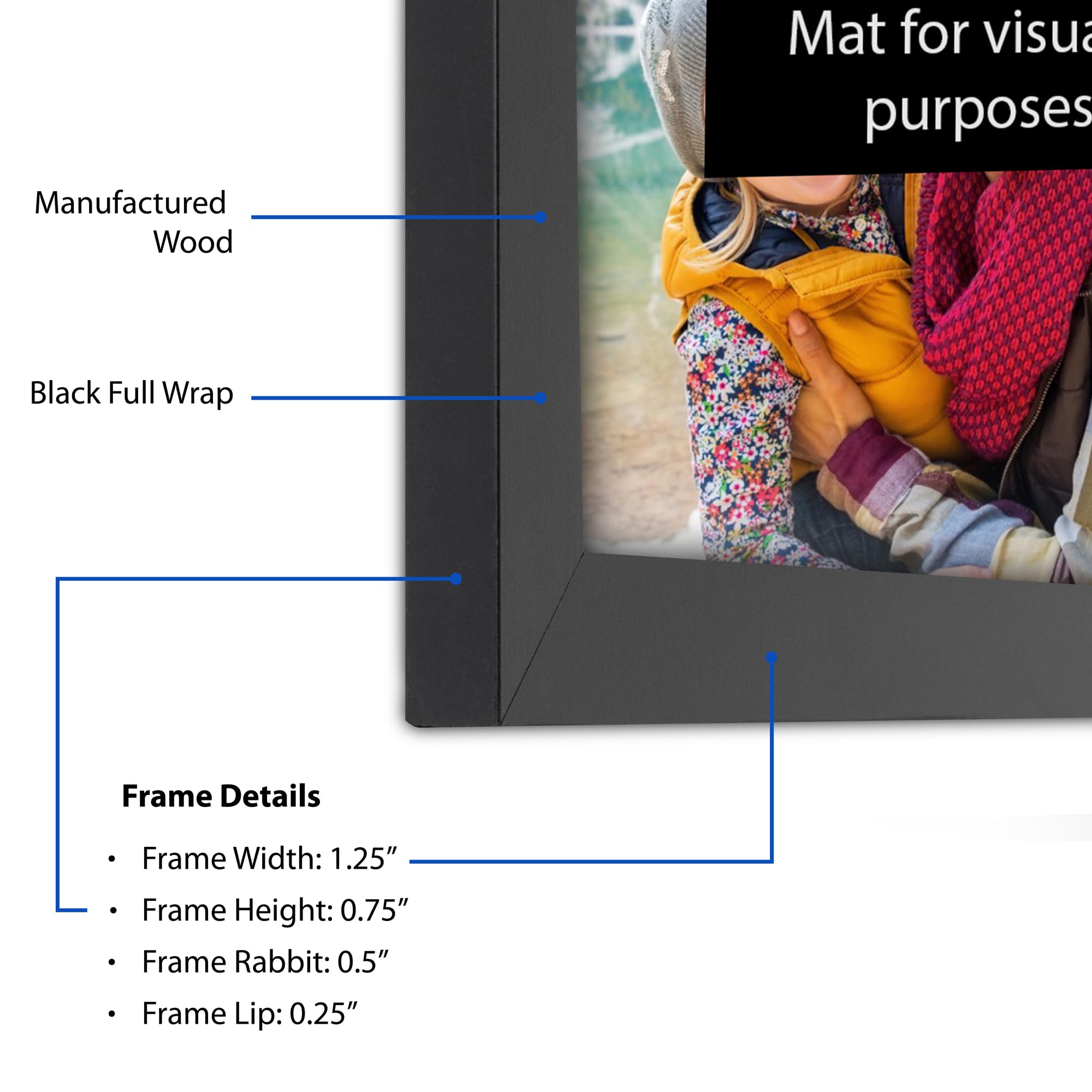 Amazon.co.jp: ArtToFrames 66x30インチ ブラック 写真フレーム この